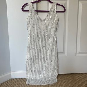 White Sequin Mini Dress/ Size Small